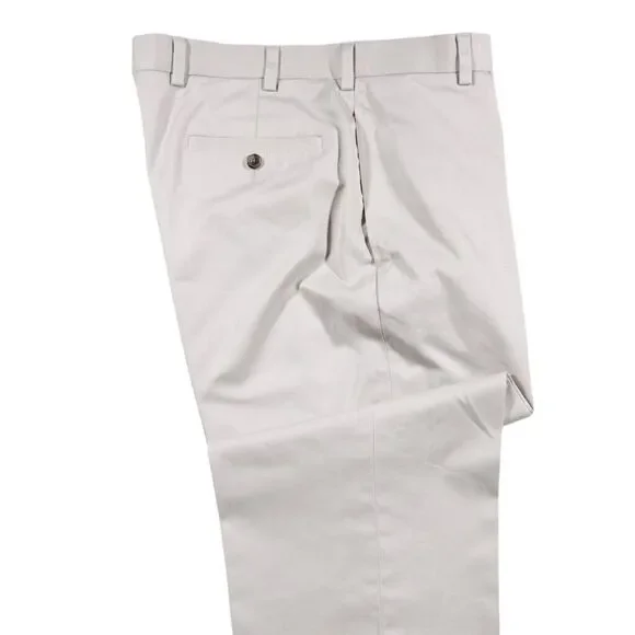 Brooks Brothers Mens Pants Beige 100% Cotton Lightweight Flat Front Chinos 34x27 - Picture 6 of 8
